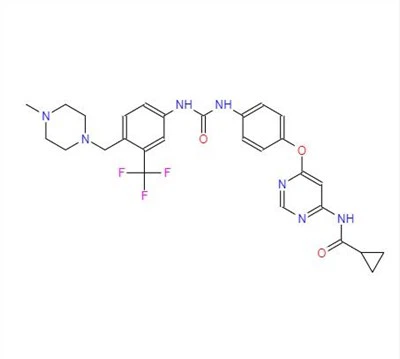 CAS:1421227-52-2丨N-(6-(4-(3-(4-((4-METHILPIPERAZIN-1-YL)METIL) )-3-(TRIFLUOROMETIL)FENIL)UREIDO)FENOKSI)PIRIMIDIN-4-YL)CIKLOPANKARBOKSAMID